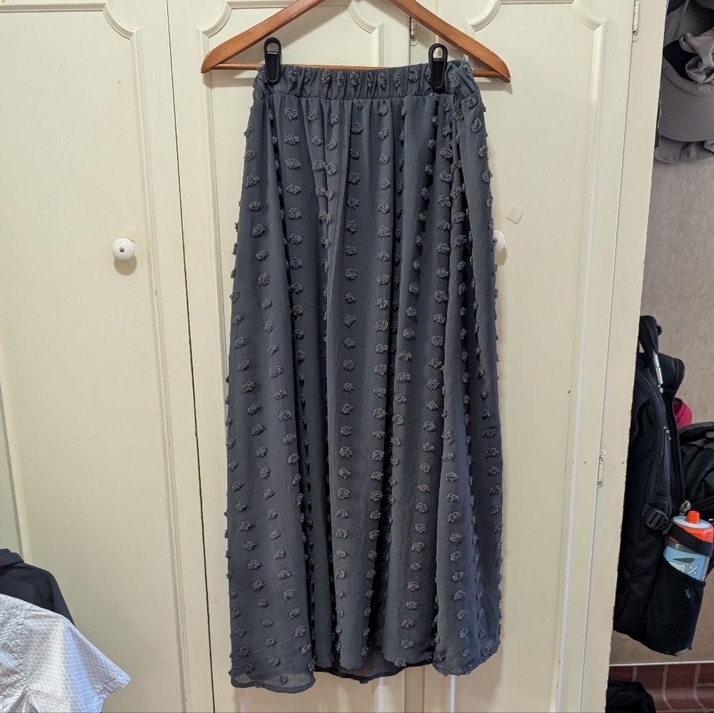 Chic Charcoal Women's Midi Skirt